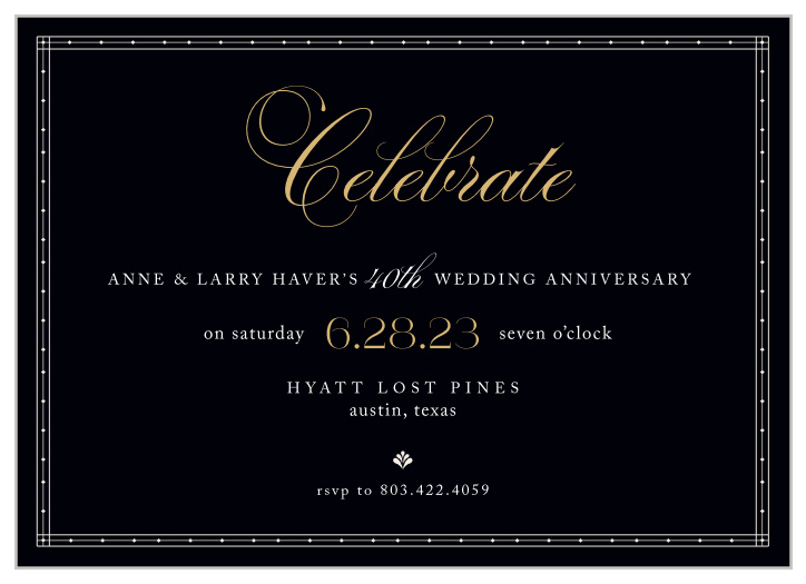 Anniversary Invitations | Match Your Color & Style Free! - Basic Invite