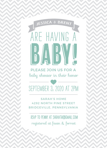 chevron baby shower invitations match your color style free