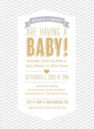 Chevron Baby Shower Invitations Match Your Color Style Free