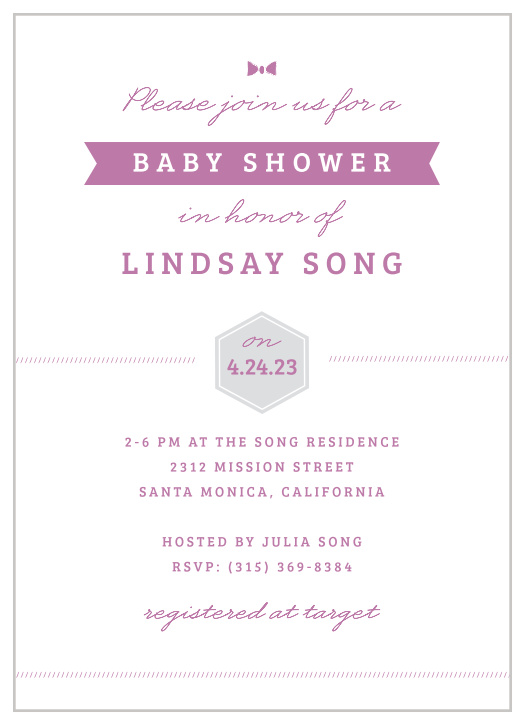 Cordially invite friends and family to celebrate the mom-to-be with the Little Lady Baby Shower Invitations from the Love Vs Design Collection at Basic Invite. 