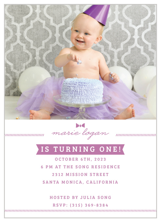 Invite friends and family to a classy get-together for your baby girl with the Little Lady First Birthday Invitations from the Love Vs Design Collection at Basic Invite. 