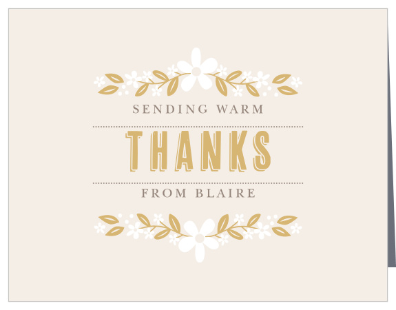 Sweet florals frame your text on the Farmhouse Blooms Foil Thank You Cards. 