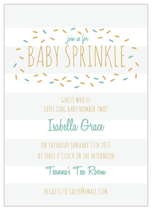 sprinkle baby shower invitations - match your color & style