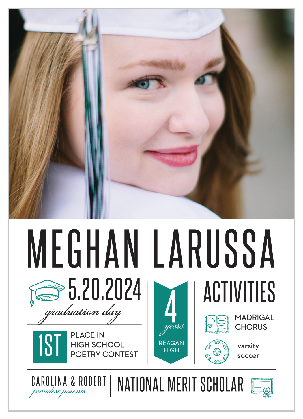 Achievement Infographics Graduation Announcements by