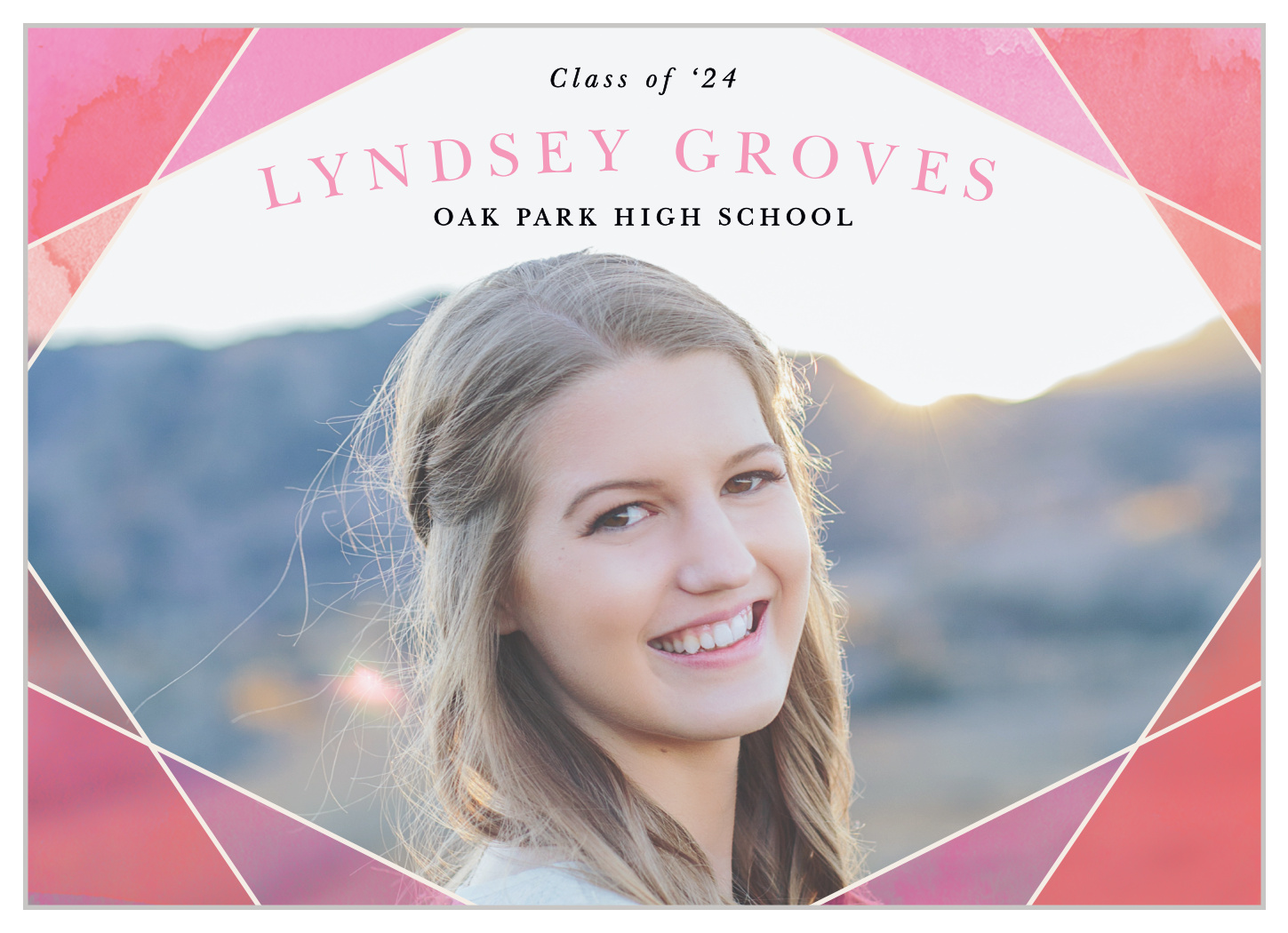 Geometric Watercolor Graduation Announcements by