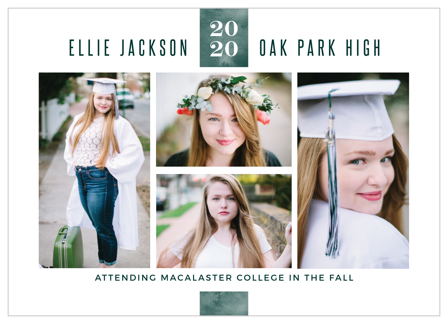 Emerald Class Graduation Announcement By Basicinvite Com