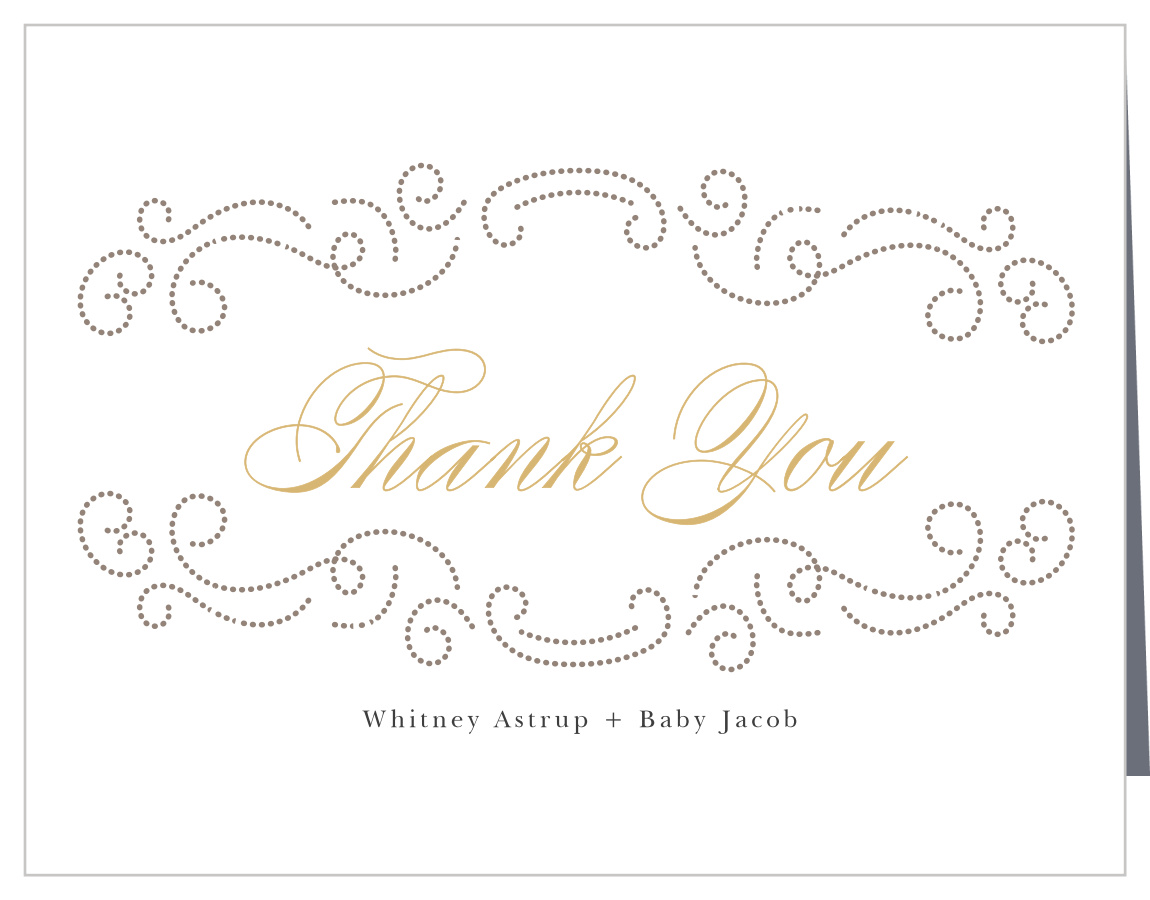 Formal Swirls Foil Baby Shower Thank You Cards by Basic Invite