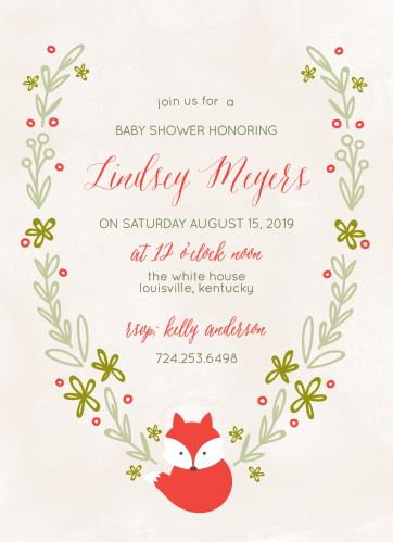 Woodland Baby Shower Invitations Match Your Color Style Free