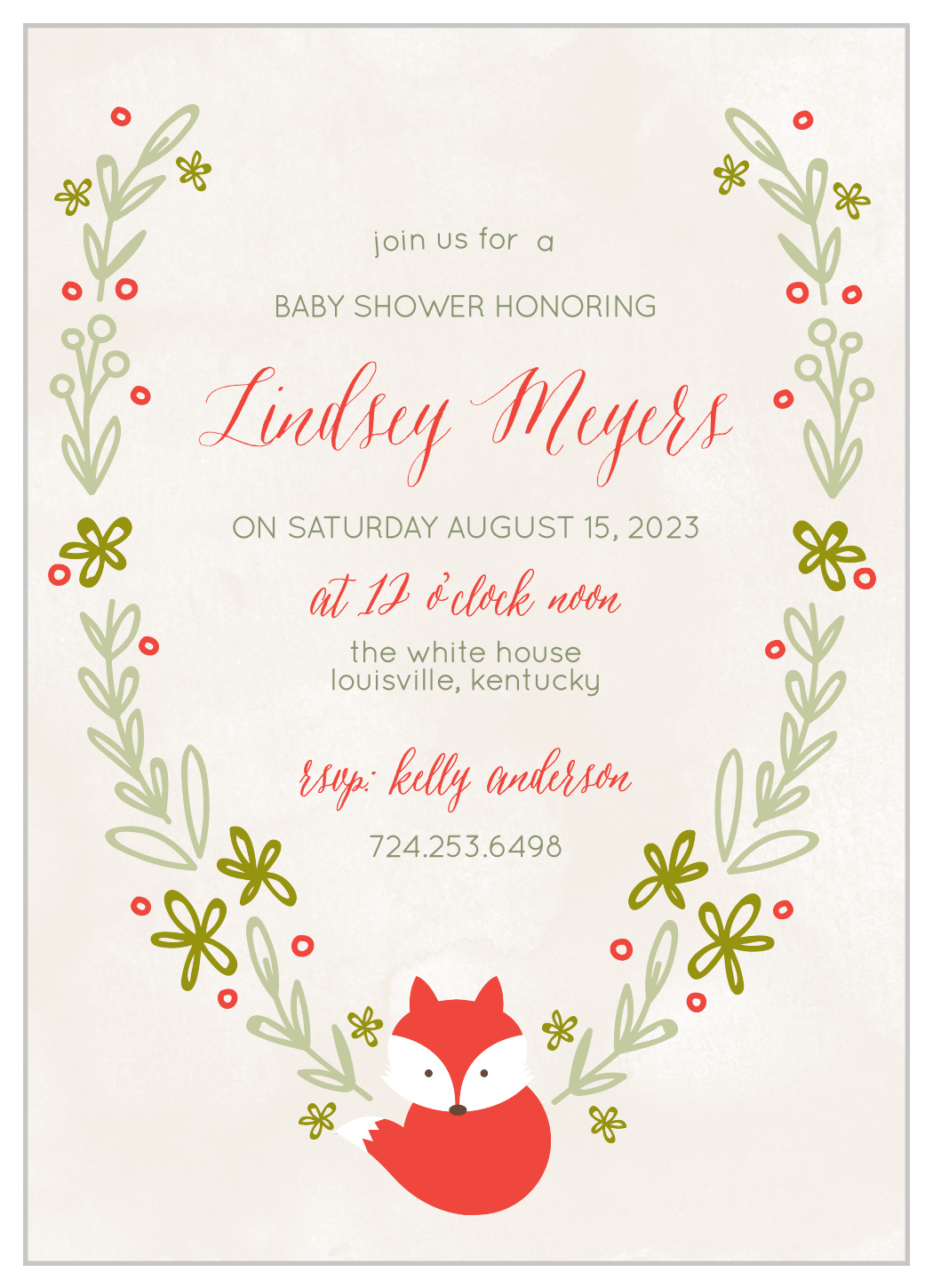 honoring on baby shower invitations