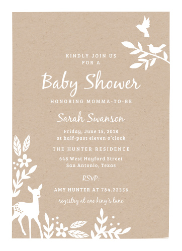 Woodland Baby Shower Invitations Match Your Color Style Free