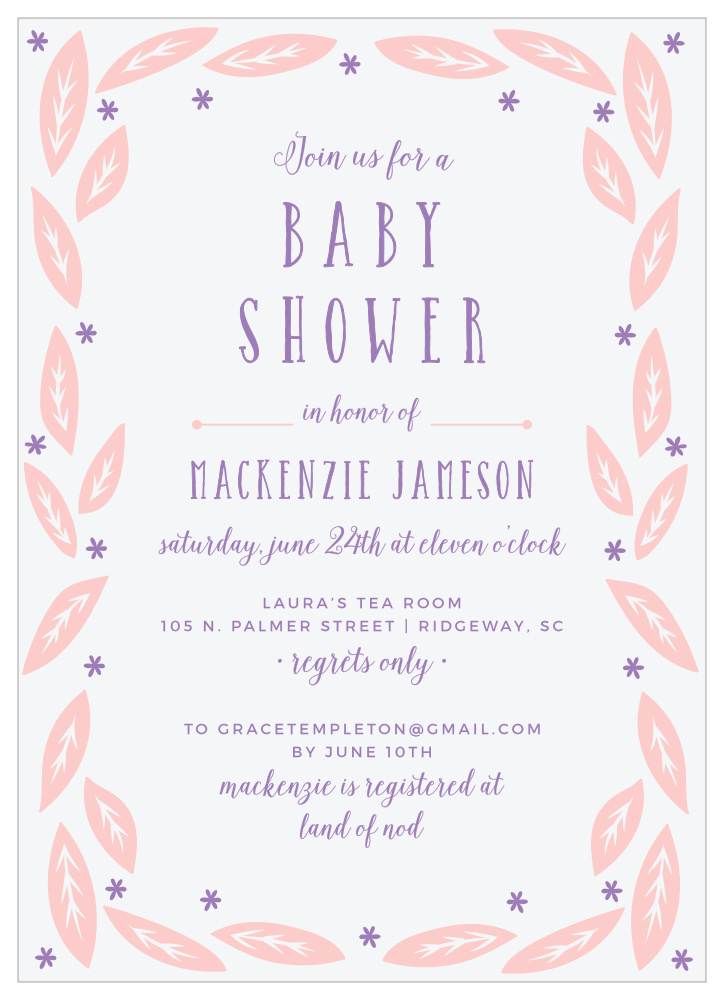 garden baby shower invitations