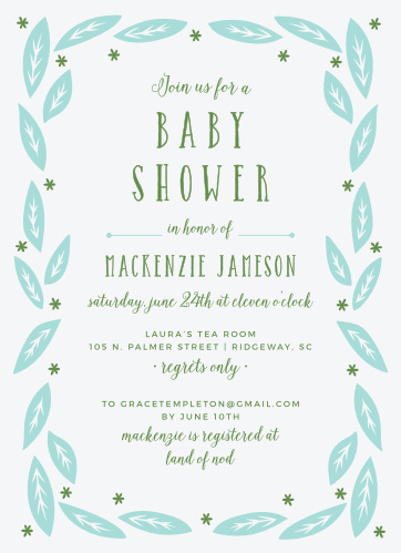 Garden Baby Shower Invitations Match Your Color Style Free