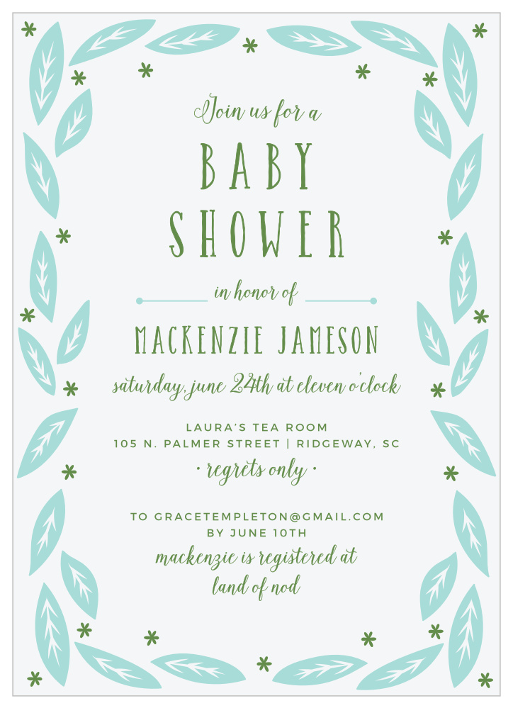 garden baby shower invitations