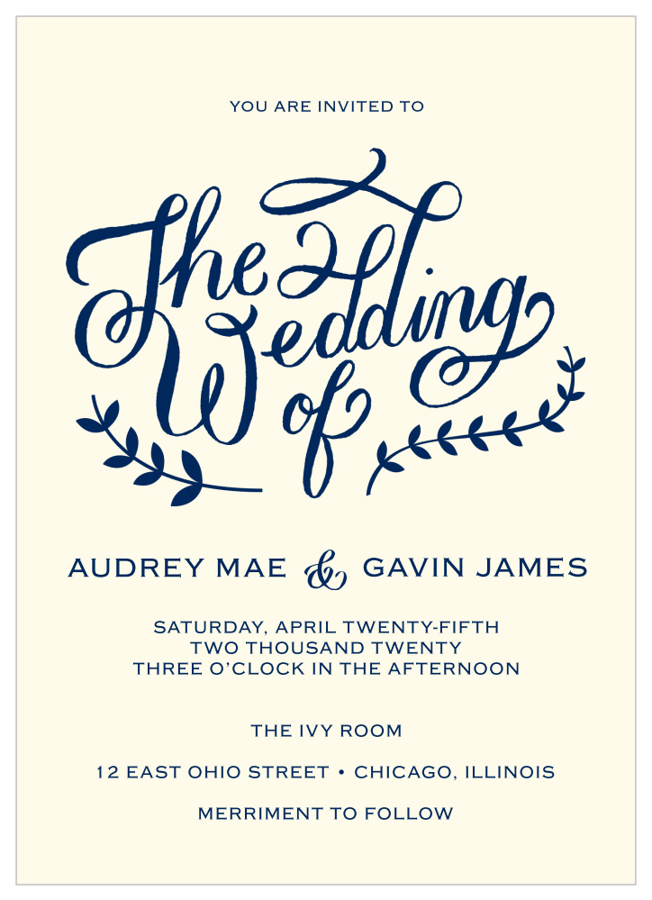Lovely Lettering Wedding Invitations by Basic Invite