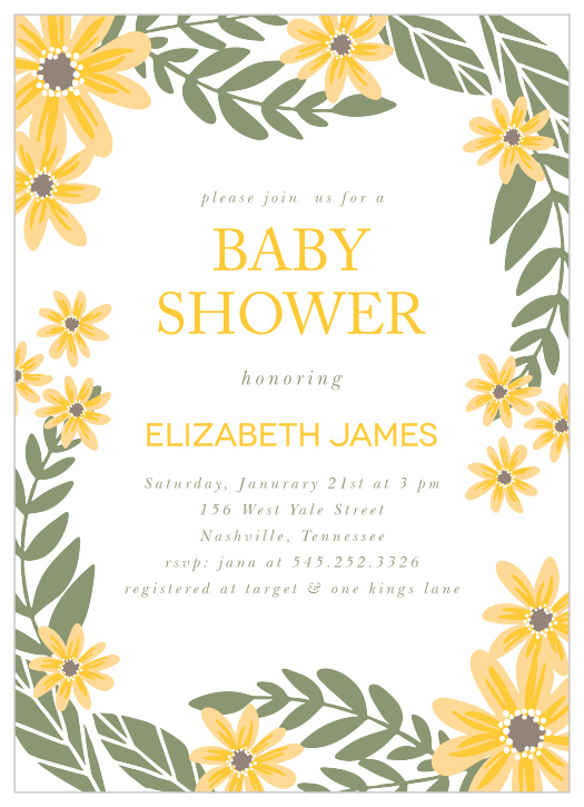 sunflower baby invitations