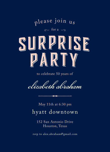 surprise birthday invitations match your color style free surprise birthday party invite