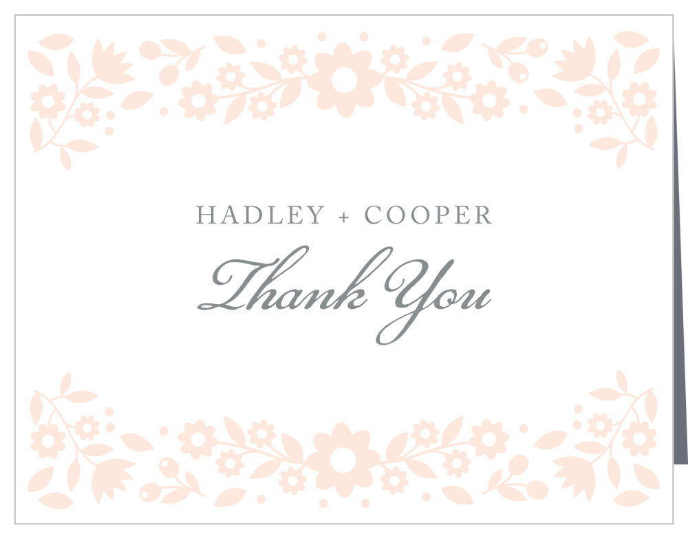 Floral Frame Thank You Cards by Basic Invite