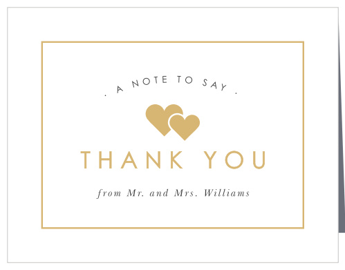 Double Hearts Wedding Thank You Cards By Basic Invite