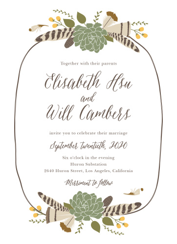 succulent wedding invitations match your color style free