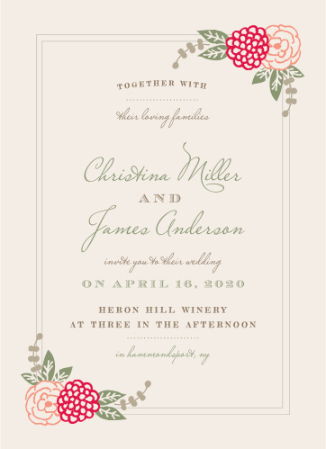 floral wedding invitations match your color style free