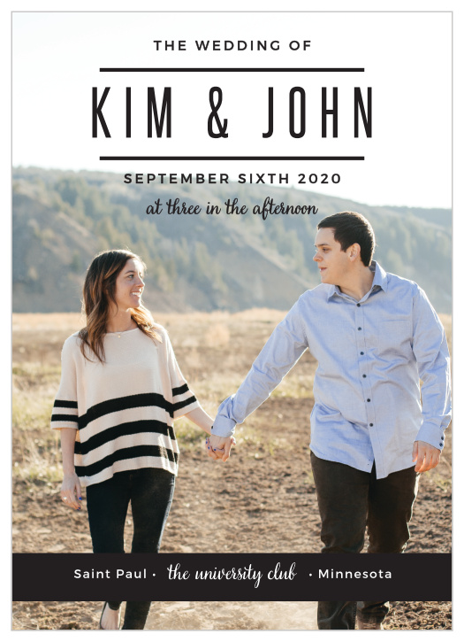 Even though marriage is an old and time-honored tradition, make your wedding stationery modern and current with the Modern Tendencies Wedding Invitation!