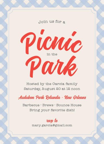 picnic in the park children s birthday party invitations by basic invite