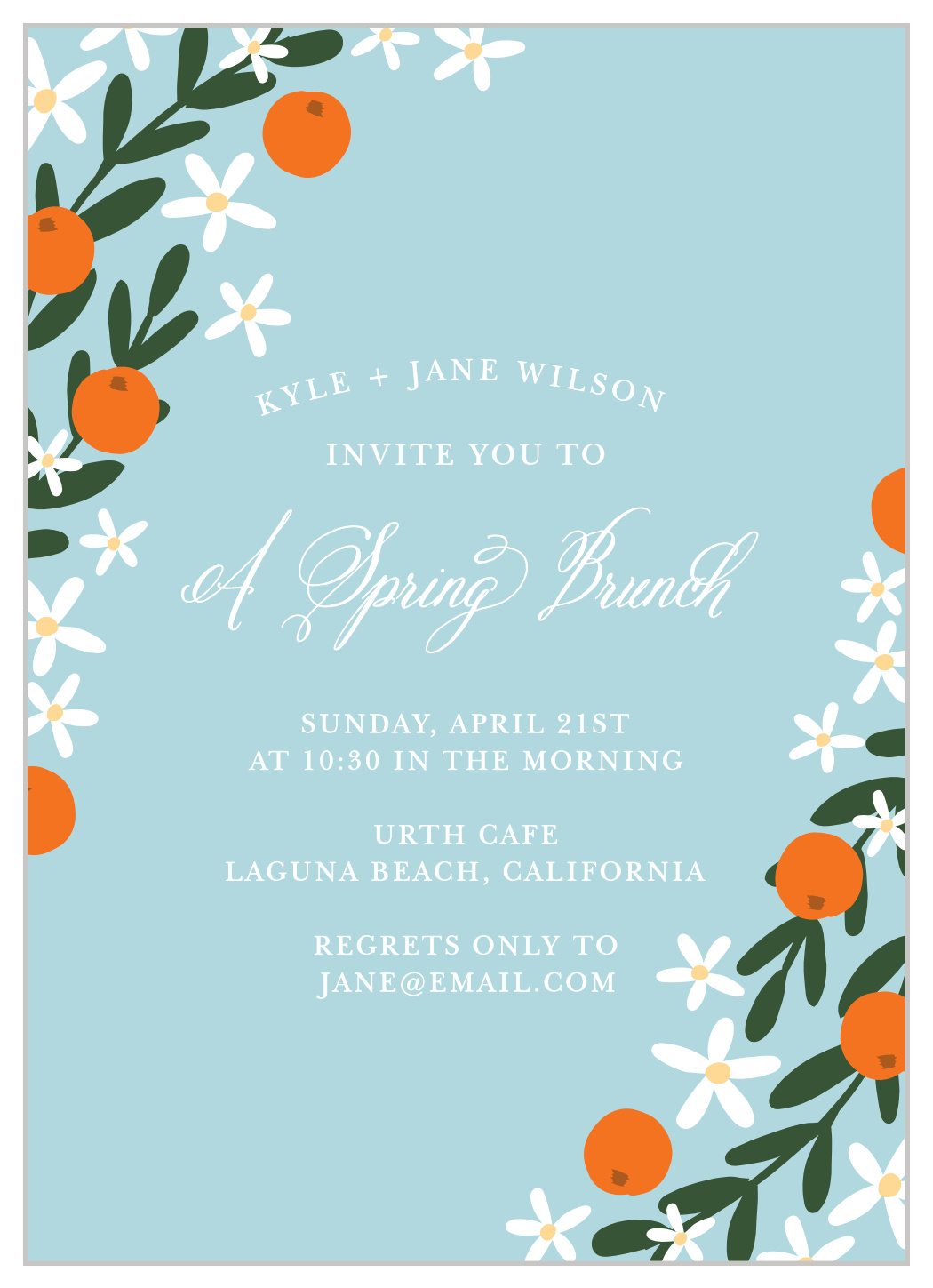 springtime luncheon party invitation