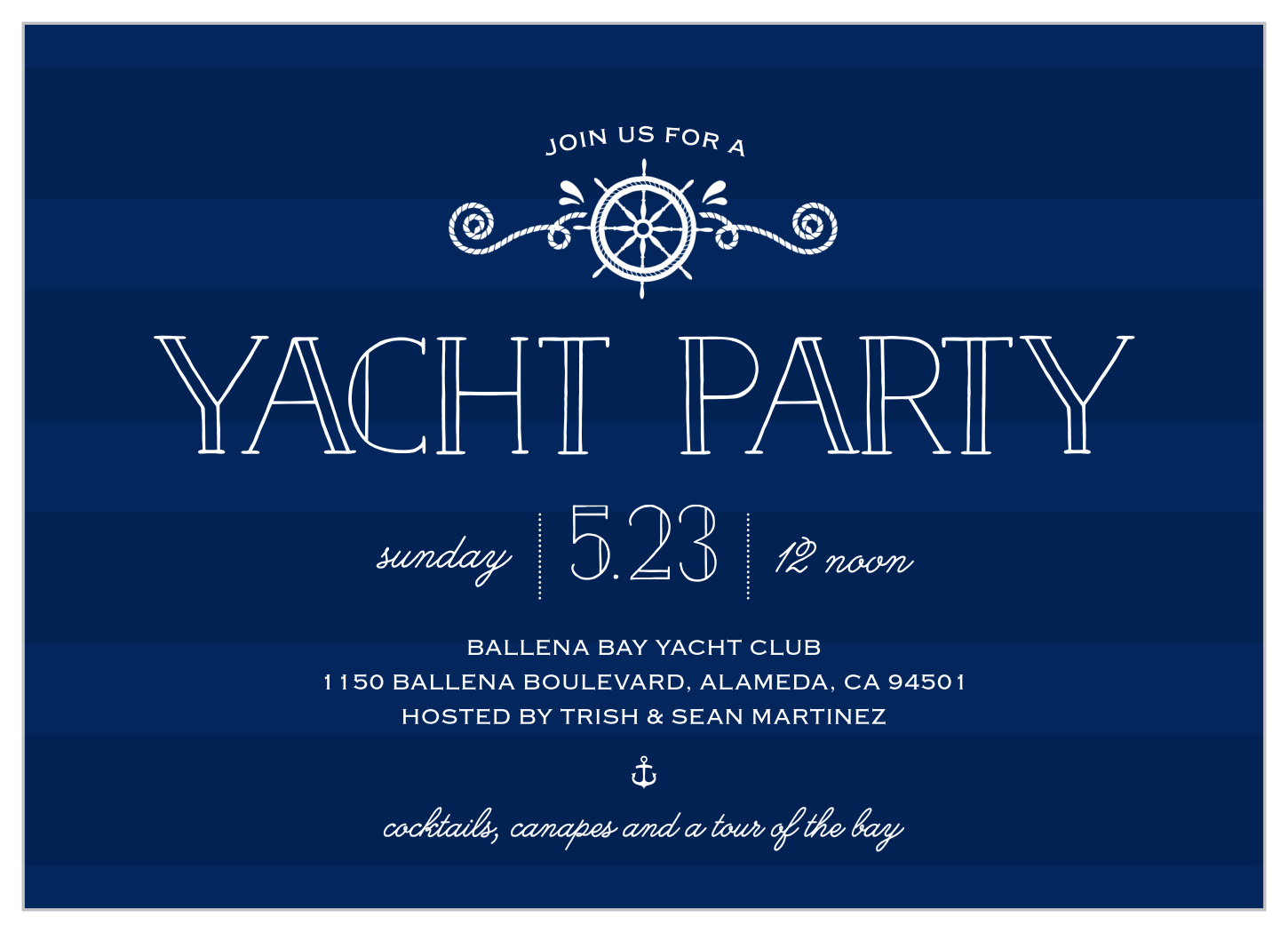 yacht club invitation