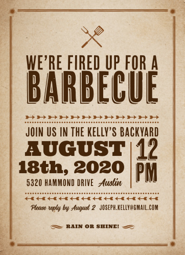 barbecue birthday invitations match your color style free