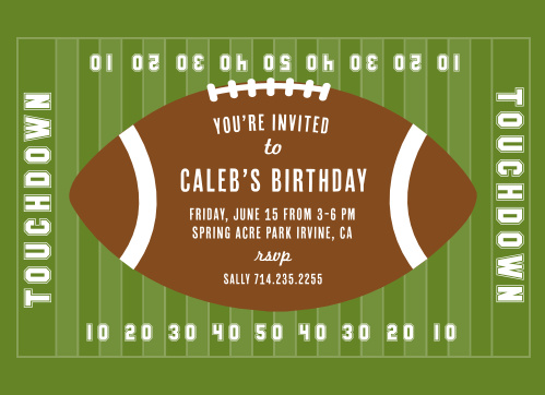 Football Children S Birthday Invitations Match Your Color Style