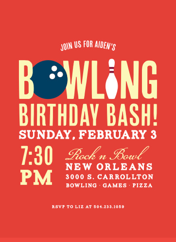 bowling birthday invitations match your color style free