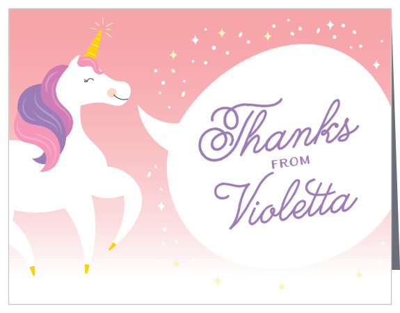 unicorn thank you cards match your color style free