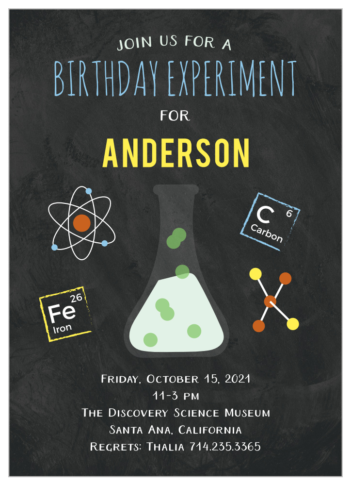 Science Fair Children's Birthday Party Invitations by