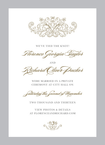 wedding announcements just married