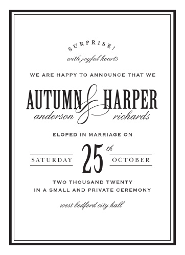 wedding announcements just married