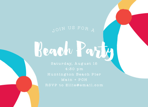 beach birthday invitations match your color style free