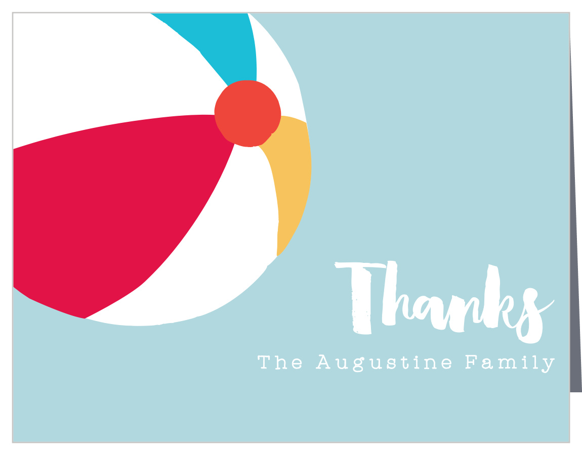Beach Ball Bash Children's Birthday Thank You Cards by Basic Invite
