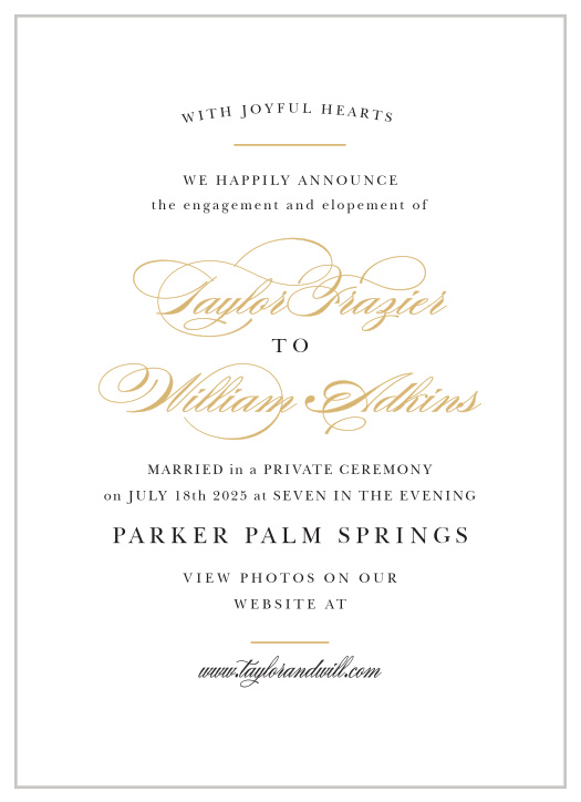 Wedding Announcements | Just Married Designs by Basic Invite