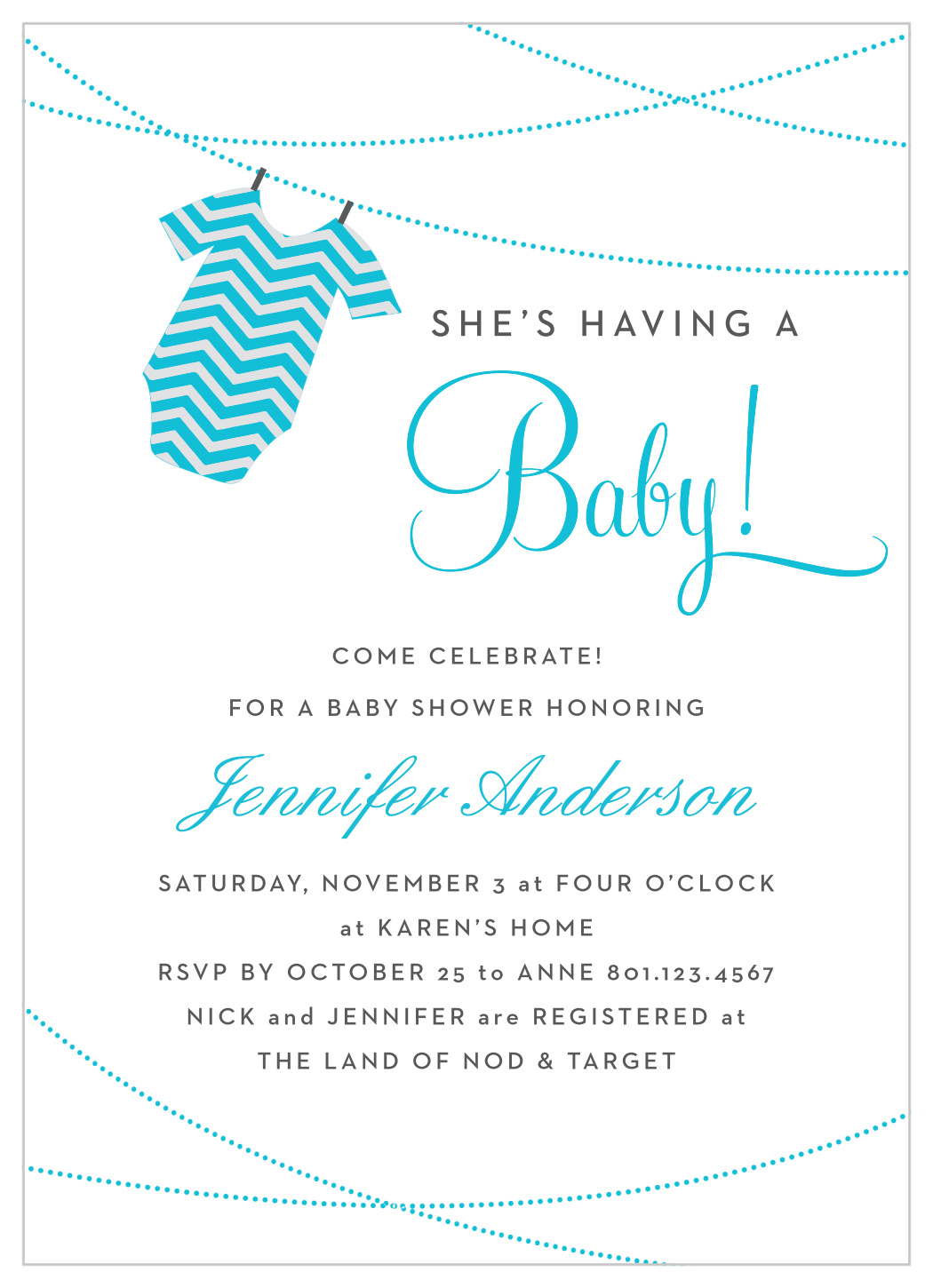 Onesie Clothesline Boy Baby Shower Invitations By Basic Invite