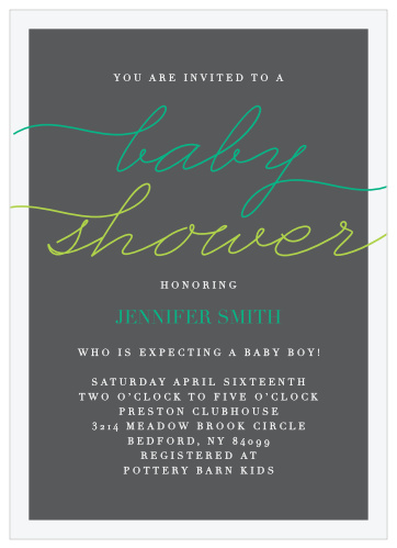 It's classy, it's elegant, it's formal... it's the Prestige Boy Baby Shower Invitations!