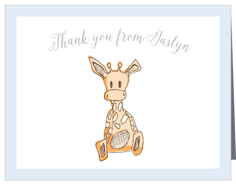 Giraffe Boy Foil Baby Shower Thank You Cards by Basic Invite