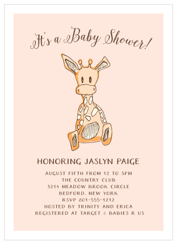 zoo animal baby shower invitations