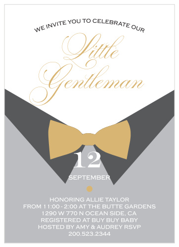 tuxedo baby shower invitations