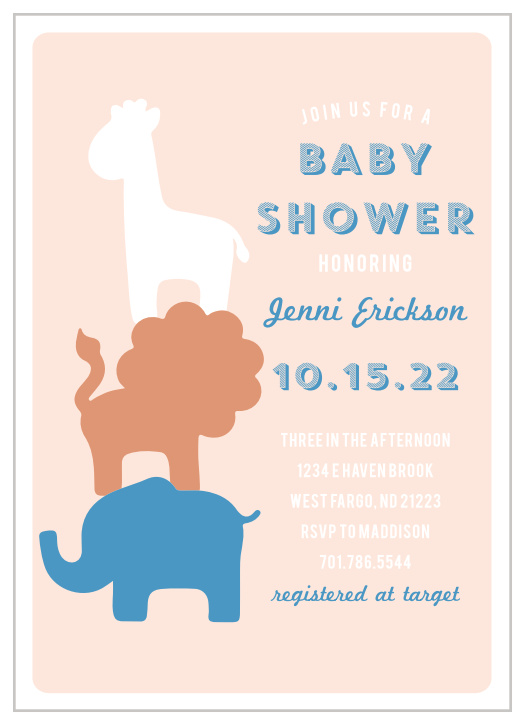 elephant themed baby shower invitations