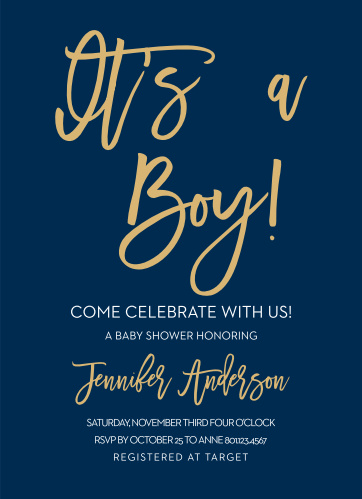 Baby Shower Invitations For Boys Basic Invite