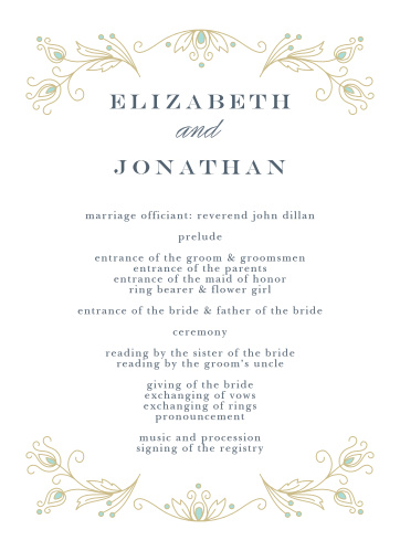 Wedding Programs Match Your Colors Style Free Basic Invite