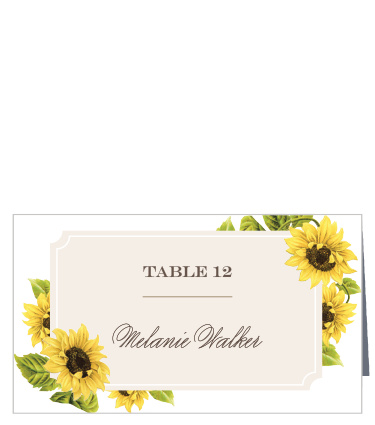 Sunflowers VINTAGE SHABBY CHIC CARTE POSTALE table de mariage Seating Nom Place Cards