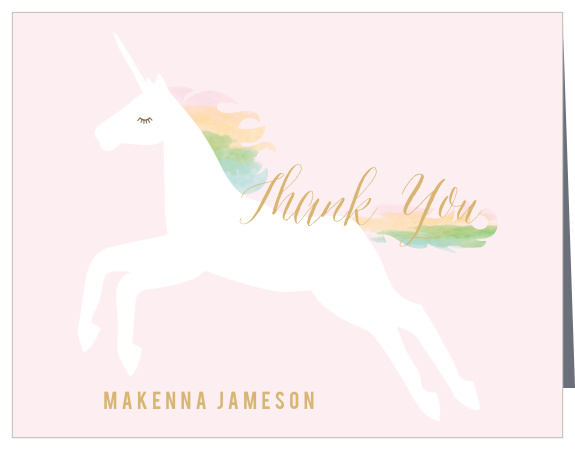 unicorn thank you cards match your color style free