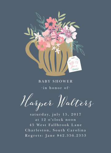 Tea Party Baby Shower Invitations Match Your Color Style Free