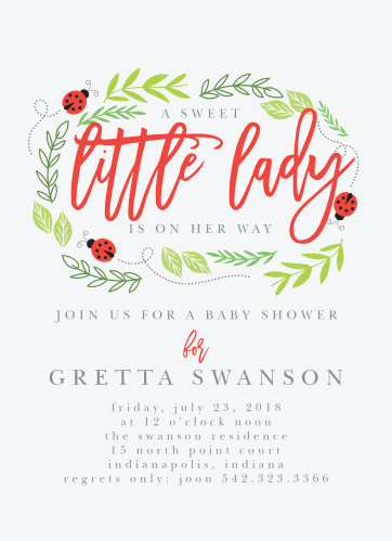 Little Ladybug Baby Shower Invitations